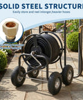 Solid steel Grab And Go Mobile Garden Hose Reel Cart With Wheels Holds Up To 300 Feet Of Five Eighth Inch Hose