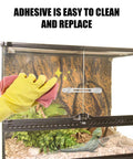 Cleaning Two Pack Clear Reptile Terrarium Slider Lock Featuring Heavy Duty Adhesive Mount No Drill Needed For Bearded Dragon Cages.
