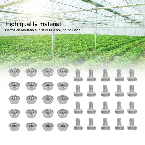 20 Piece M6 Stainless Steel Screws With Flange Nuts Set 304 Grade Hardware Fasteners For Greenhouse Projects displayed