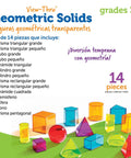 View Through Geometric Solids Classroom Set for Hands On Geometry, Pattern Blocks, and Math Manipulatives, Transparent 3D Shapes