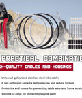 All In One Steel Bike Brake And Shifter Cable Kit With Stainless Cutter and various components displayed outdoors