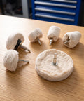 Get This Awesome Lurrosse 6 Pack Buffing Wheel Set For Your Drill With 1/4 Inch Shank And Soft Cloth Pad for polishing metal.
