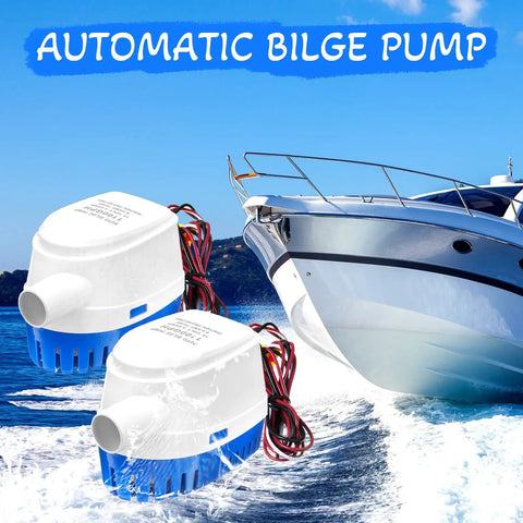 Two Pack 12V Auto Bilge Pumps With Built In Switch No Float Switch Required 1100 GPH Submersible Boat Bilge Water Pump and boat