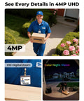 Wireless Outdoor Security Camera Kit With 5G And 2.4G WiFi No Monthly Fees 2 Camera 4MP Solar Powered Home Surveillance System delivering package