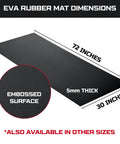 Heavy Duty Workbench Mat 30 By 72 Inches 5mm Thick EVA Rubber Surface Protector with embossed texture diagram