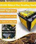 Heavy Duty Automatic Rebar Bender Machine For Steel Rods And Metal Bars 0 To 180 Adjustable Bending Angle With Smooth Running Motor in yellow and black.