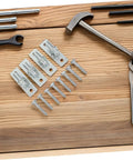 Built Like A Tank Heavy Duty Wall Mounted Fence Post Hinges Silver Smooth As Butter Barn Shed Door Hardware set with screws and brackets.