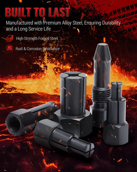 Premium alloy steel components of Beefy Pro Grade Blind Hole Bearing Puller Set With Slide Hammer And Expandable Collets 8-32mm