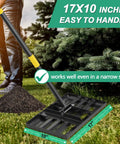 Heavy Duty Lawn Leveling Rake With Adjustable 60 Inch Handle 17 By 10 Inch Ground Leveler near freshly leveled soil