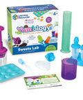 Yumology Science Sweets Lab Kit For Kids, a fun candy science set with candy experiments and 16-piece accessories for ages 4 and up.