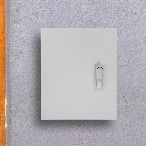 Pro Grade Outdoor Plastic Power Distribution Box With Vertical Control Cabinet 25x30x14cm mounted on wall