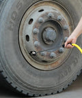 Semi Truck Tire Inflator Kit With 3/8 Inch By 50 Foot Air Hose Universal Glad Hand 13 Inch Extended Reach Dual Foot Locking Air Chuck