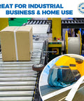 Badass Heavy Woven Pallet Strapping Tape One Thousand Foot Roll Half Inch Wide Cargo Securing Banding Kit for shipping package on conveyor.