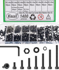 1400 Piece Assorted M2.5 Hex Socket Head Cap Screws And Bolts In 4Mm To 25Mm Lengths with nuts and washers kit.