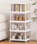 Hella Roomy 92 Quart Clear Plastic Storage Bins With Snap Lids, 4 Pack Stackable Tote Containers, Solid Setup Organization For Nooks And Corners, Legit Game Changer with books and kitchen items.