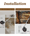 Installation dimensions for Lid Stay 105 Degree Open Chest Hinges For Wooden Box And Toy Chest with upward and top opening flap doors.