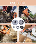 5 Piece Clutch Drum Kit With Needle Bearing, Sprocket Adapter for Chainsaw 4500 5200 5800, shown with chainsaw in use