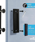 Matte Black Barn Door Pull And Flush Mounted Handle Set For Sliding Interior Doors Includes Hardware One Pack Durable