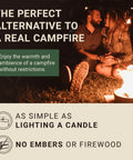 Couple enjoying XL Portable Campfire On The Go For Camping Beach And Patio With Eucalyptus Scent Tabletop Fire Pit at night