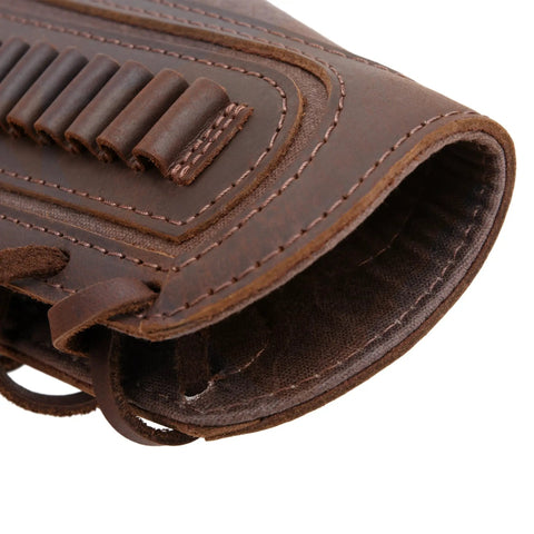 Premium Leather Gun Shell Holder Buttstock With Canvas Recoil Pad Extension For Shotguns And Rifles Reduces Recoil By About Sixty Percent