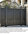 Ornate metal gate using 4 Inch Weld On Bullet Hinges Heavy Duty 8 Pack Built Tough For BBQ Smoker Gate Door Trailer Metal Gate And More Carbon Steel Construction For Smooth Open And Close