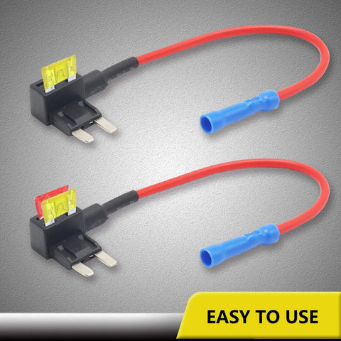 12V Car Add A Circuit Fuse Tap Adapter Kit With Mini ATS Blade Fuse Holder Dual Slot for safe circuit expansion, two units shown