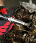 Mechanic using Magnetic Spark Plug Socket, 5/8 Inch, 1/2 Drive, Deep Marking For Quick ID, Knurl Grip Optimized, Satin Finish