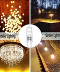 G4 Halogen Bulbs 12V 20W Dimmable Warm White 2700K JC Type 2 Pin G4 Base used in chandeliers and garden lighting