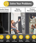 Blackout Door Curtain Panel For Front Door And Small Windows, Thermal Insulated Privacy And Light Blocking in dark grey