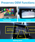 Wireless CarPlay And Android Auto Interface For Cadillac CTS 2009-2013 showing touchscreen interface, camera view, and steering controls