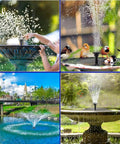 Solar Fountain Pump For Bird Bath And Garden Pond Outdoor Use, Upgraded 2.5W Solar Power, 6 Adjustable Nozzles, floating in use