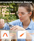 Woman using Kickass Bulk Anti Fog Safety Glasses With Impact Resistant Polycarbonate Lenses and Heavy Duty Anti Scratch Coating while pruning plants.