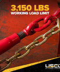 Close-up of Ten Pack Ratchet Chain Binders For Secure Tie Downs, Fits One Quarter Inch Grade 70 And Five Sixteenth Inch Grade 43 Chain
