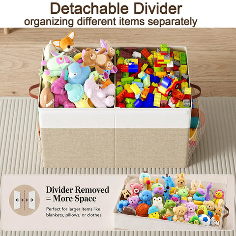 Hella Spacious Game Changer Large Toy Storage Box With Lid And Dividers Foldable Organizer For Stuffed Animals Building Blocks Keeps Playroom Looking Fresh Durable PP Construction Real Talk Quality