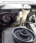 Headlight Dust Caps 2 Pack Waterproof Sealing Covers for H4 LED Headlights attached in car engine bay