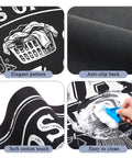 2 Pack Black Washer And Dryer Top Covers Non Slip Dustproof Pads 26.5 Inch Quick Dry Absorbent Mat showing design details