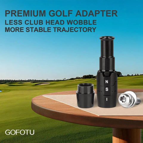 Two Pack.335 Shaft Adapter Sleeve For Callaway Mavrik Paradym Epic Flash Sub Zero Drivers With Ferrule Washer And Screw Aluminum Alloy Construction For Durable Aeronautical Grade Fit on table with golf course background