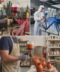 Pro Grade LVLP Spray Gun With Easy Swap 1.3 1.5 1.7 2.0 Mm Tips Plus Ten Disposable Cups Rock Strong Forged Aluminum Body used for painting furniture, bicycles, and pottery.