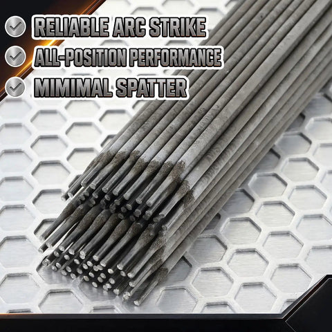 E6013 Welding Rod Three Thirty Second Inch, 3 Pound Carbon Steel Electrodes For Arc Welding AC DC Compatible close-up view