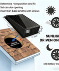 Installation diagram of Solar Powered Exhaust Fan 25W Delivers Up To 430 CFM For Attic Greenhouse Shed Chicken Coop RV And Garage
