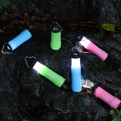 Assorted colors of the Two In One Mini Lantern And Flashlight Zoomable Portable Light for Camping Essentials And Emergencies