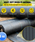 Close-up of Commercial Grade Heavy Duty Driveway And Garden Landscape Fabric 13 By 108 Feet Geotextile Underlayment Weed Barrier rolls