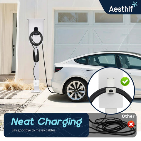 Outdoor EV Charger Pedestal Stand For Tesla And J1772 Type 2 Chargers Built Tough Weatherproof and corrosion resistant