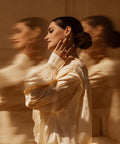 Artistic portrait with motion blur using Handheld 100mm Double-Sided Prism Filter For Ghosting, Stretching, Motion Blur And Creative Shooting, Easy 1/4-20 Mount, Works With Any Lens For SLR And Mirrorless Cameras.