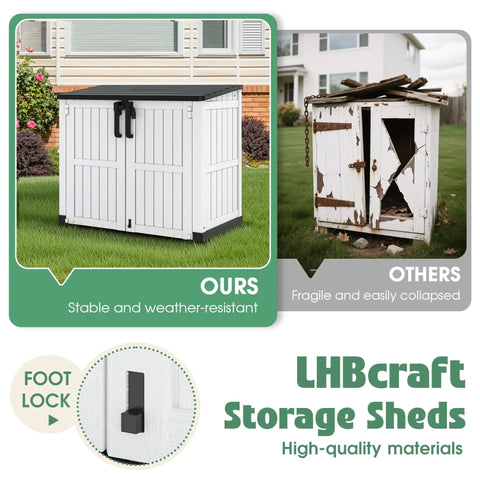 Hella Spacious 36 Cubic Feet Horizontal Resin Outdoor Storage Cabinet With Lockable Doors And No Sweat Assembly Totally Weatherproof Patio Shed For Lawn Mower And Pool Gear
