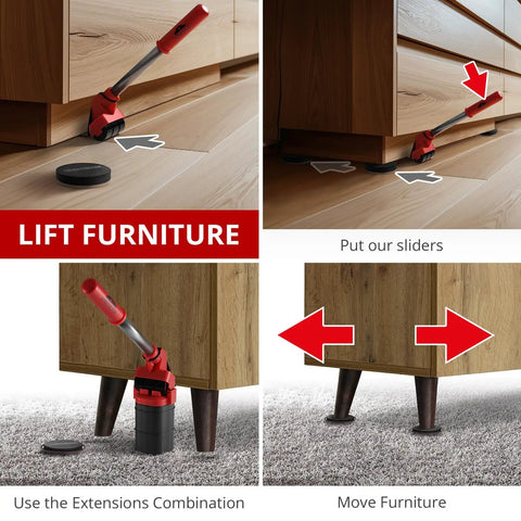 Premium Furniture Lifter Tool With 8.5 Inch Adjustable Height For Easy Heavy Furniture Lifting, Appliance Jack Lets You Move Sofas, Beds, And Couches Without Strain Or Scratches, No Sweat