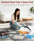 Badass Steam Cleaner Rapid 15 Second Heat Up With 4 Bar Pressure And 6 Adjustments 42 Oz Big Tank extended steam tube in use.