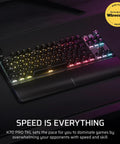 Dope K70 Pro Rgb Tenkeyless Mechanical Gaming Keyboard Featuring Pre Lubed Hall Effect Switches and Lightning Fast Rapid Trigger Tech with RGB lighting