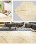 Beige marble vinyl tiles in a living room setting, Black Marble Peel And Stick Floor Tiles 12x12 Inch Self-Adhesive Vinyl Flooring 32 Pack Waterproof Removable Tiles For Bathroom Kitchen Bedroom Living Room Covers 31 Sq Ft