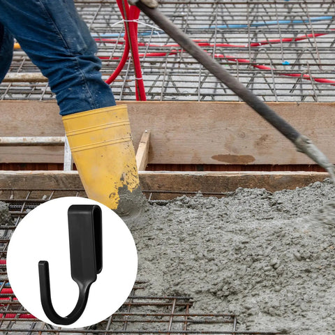 Heavy Duty Tool Belt Clips Six Pack For Securely Holding Your Hammer Drill Power Tools And Electrical Rig Upgrades Instantly Jobsite Ready And Rock Solid Durable For Daily Trade Tasks, black clip in use on construction site.